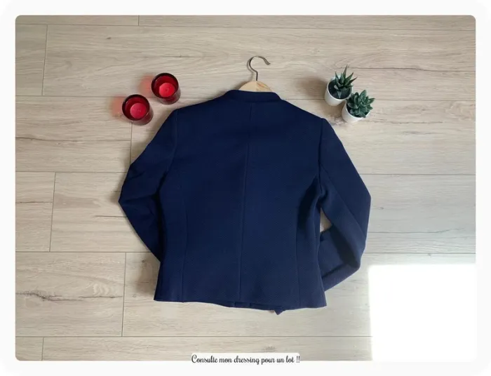 Veste courte bleu marine Mango suits - photo numéro 5
