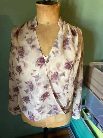 Blouse manche longe à fleur @