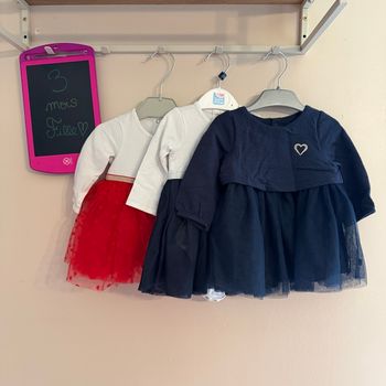 Lot de 3 jolies petites robes à tutus - T3mois - marques diverses