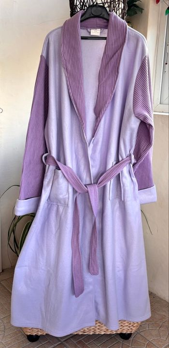 Peignoir, robe de chambre en polaire violet T50/52 pour femme