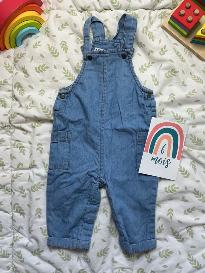 salopette couleur jean léger 6 mois npo pressions entre les jambes - photo numéro 2