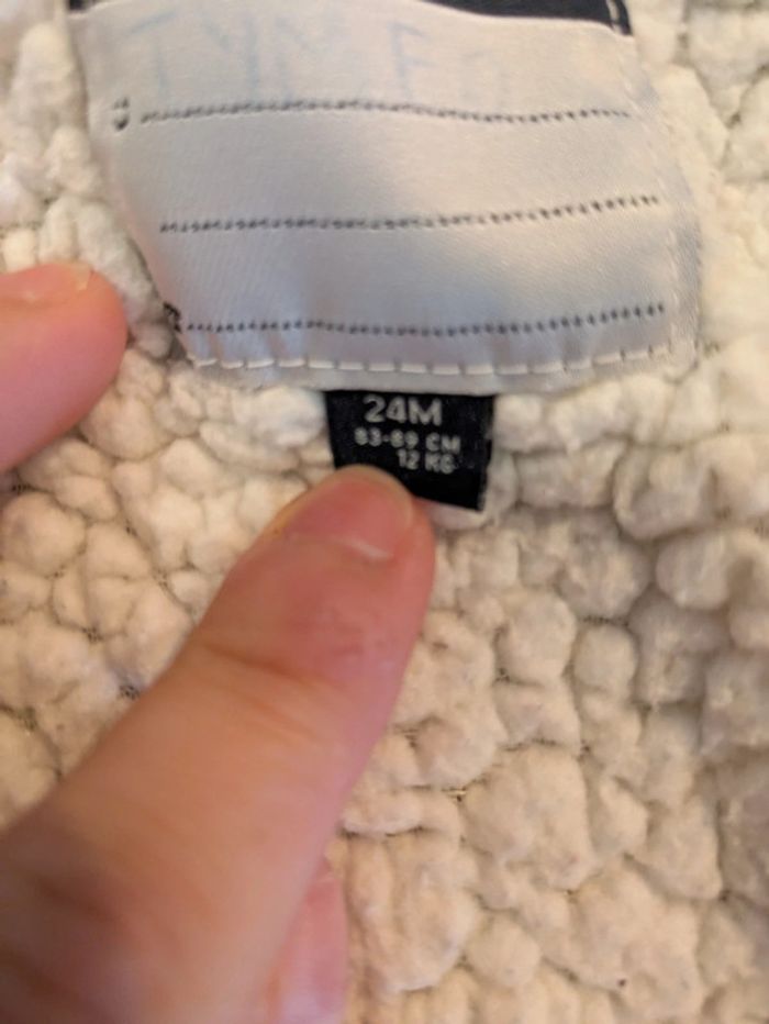 Gilet zippé blanc cassé en maille 24 mois - photo numéro 3