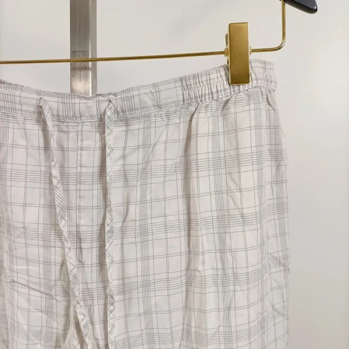 Pyjama 2 pièces Miss Helen à carreaux beige 100 % coton – taille 42-44, coupe loose A1062 - photo numéro 14