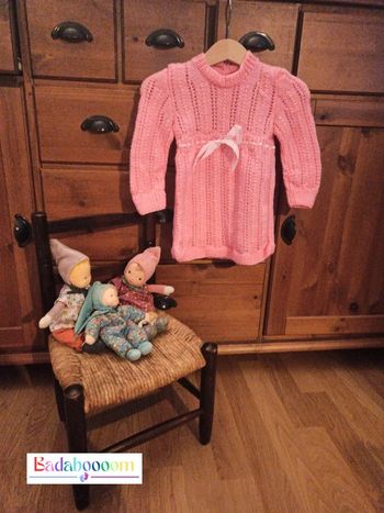 Robe pull 6 mois fais mains tbe