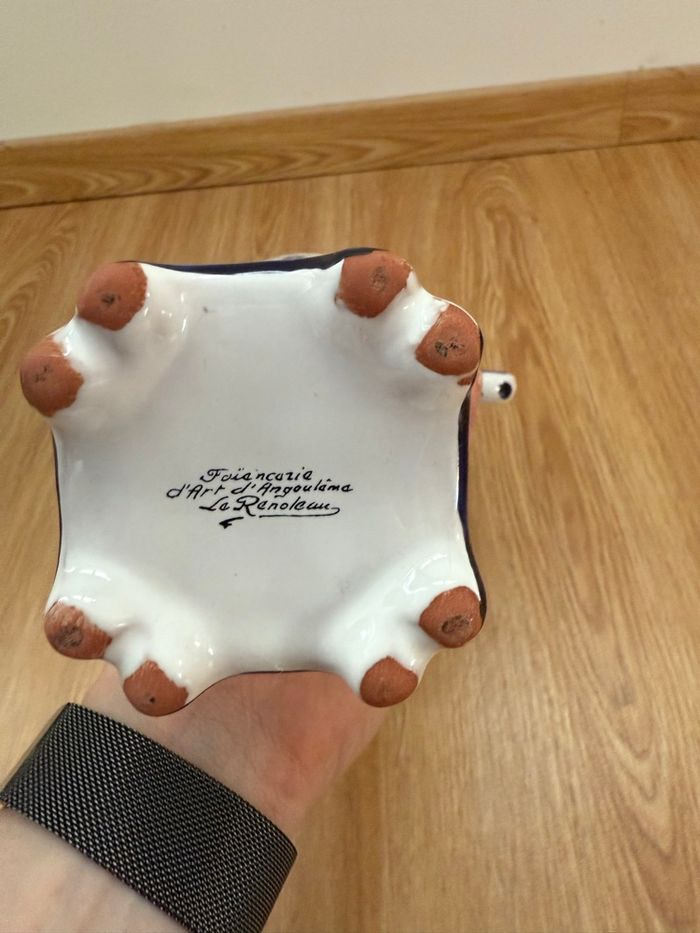 Aiguière pichet en faïence deco oiseau floral - photo numéro 2