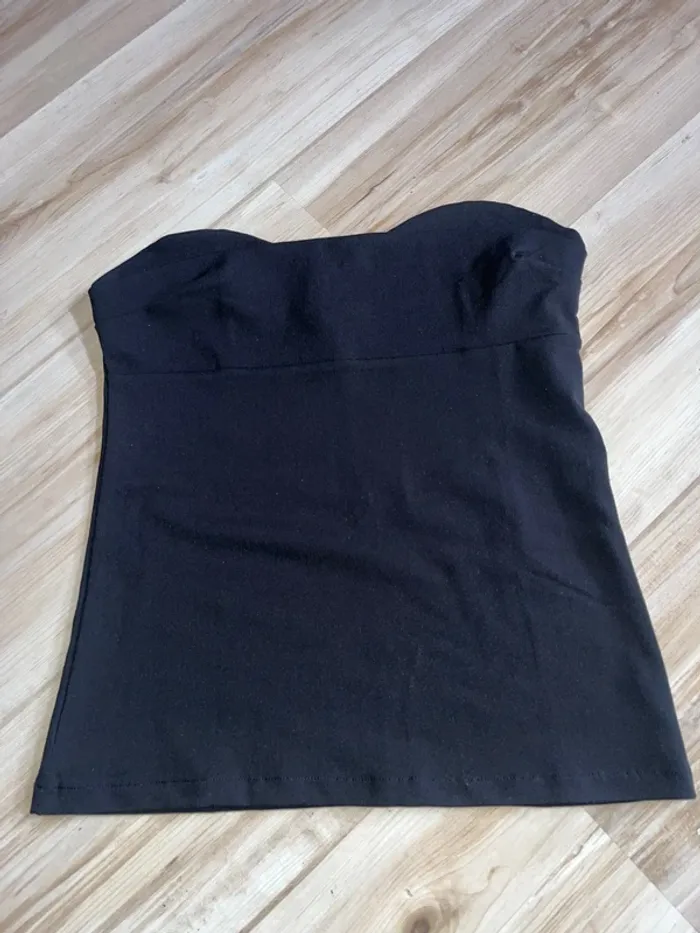 haut bustier noir zara à texture - photo numéro 2