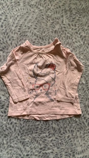 T shirt manches longues rose 18 mois