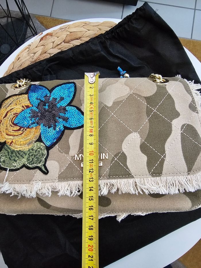 Superbe sac tissu camouflage et bleu twinset neuf - photo numéro 6