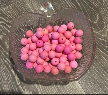 Perles rondes rose foncé