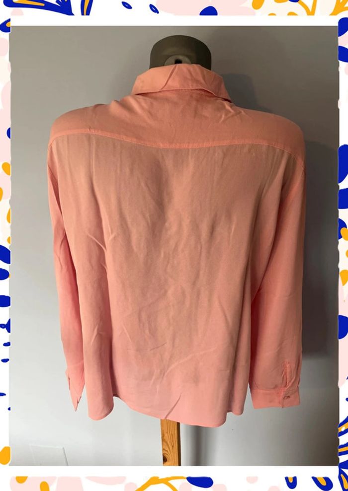 Chemise en soie rose Féraud T46 – Froufrous élégants & manches longues - photo numéro 5