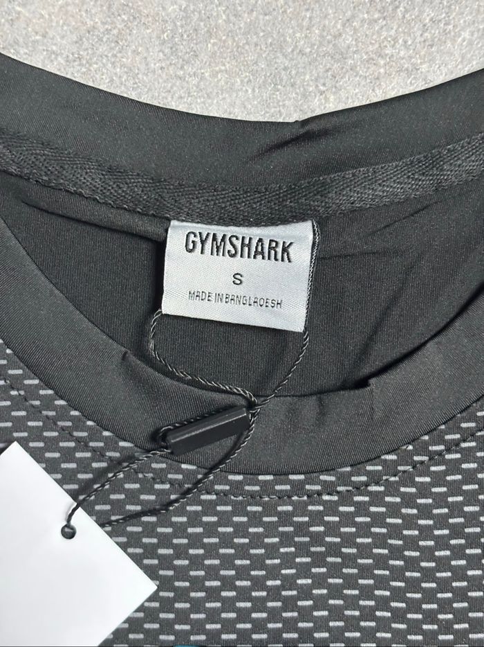 T shirt haut compression manche courte Gymshark Onyx V5 taille S bleu et noir - photo numéro 2