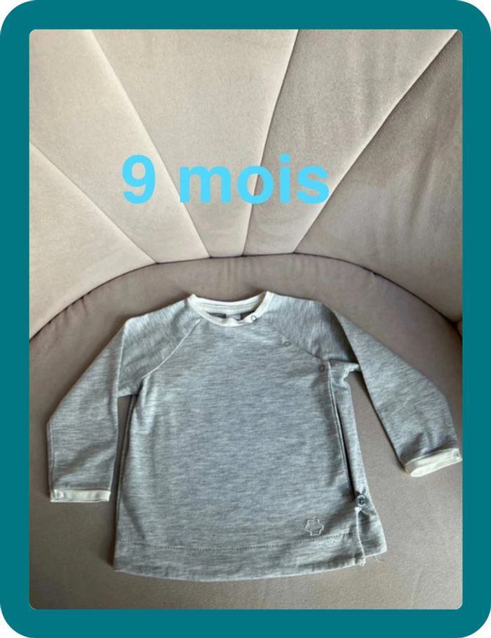 T-shirt mixte épais cache-cœur mi-saison 9 mois - Koeka