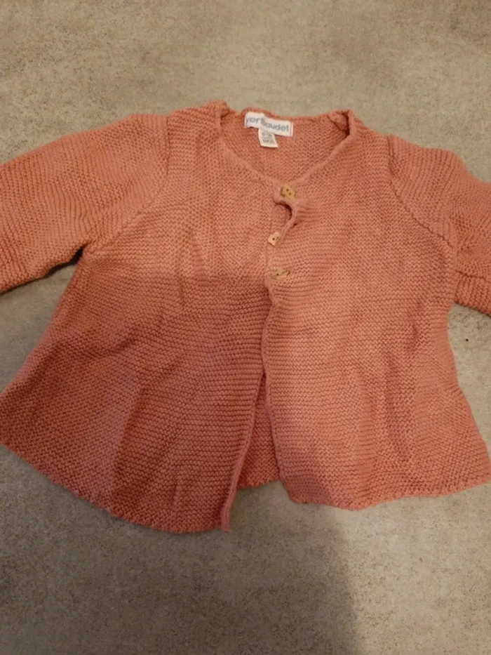Gilet Vertbaudet vieux rose 67cm