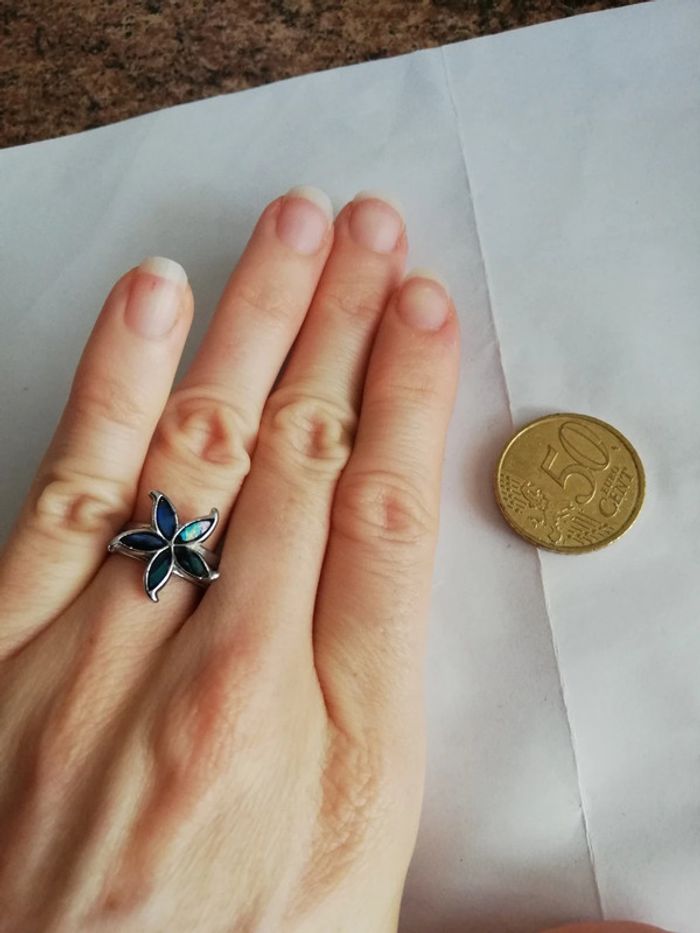 Ravissante bague émaux vintage réglable