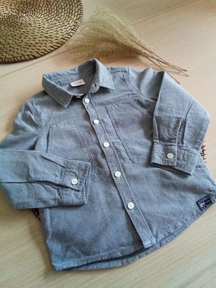 Chemise tons gris bleu TAO taille 2 ans