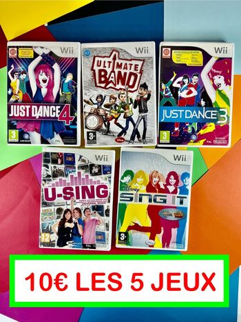 Lot 5 jeux musicaux Nintendo Wii