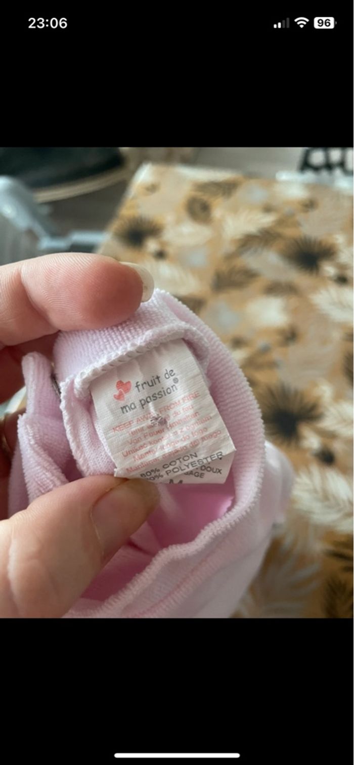 Pyjama 1 pièce rose petit chat fruit de ma passion bb 3 mois - photo numéro 5