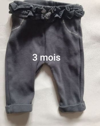 Legging côtelé gris foncé fille - Tape à l'Œil - 3 mois