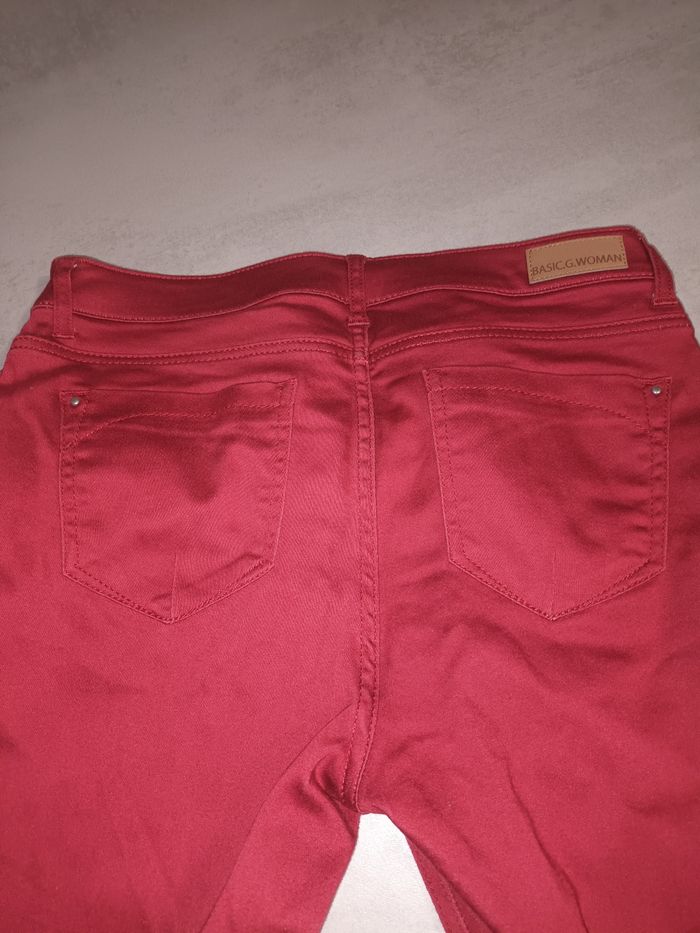 Pantalon femme taille 40 bordeaux - photo numéro 3