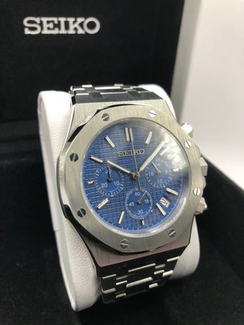 Montre Seiko Royal Oak Chrono Acier Bleu 