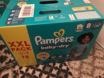 Neuf maxi XXL paquet de couches pampers baby dry taille 8 soit 78 couches