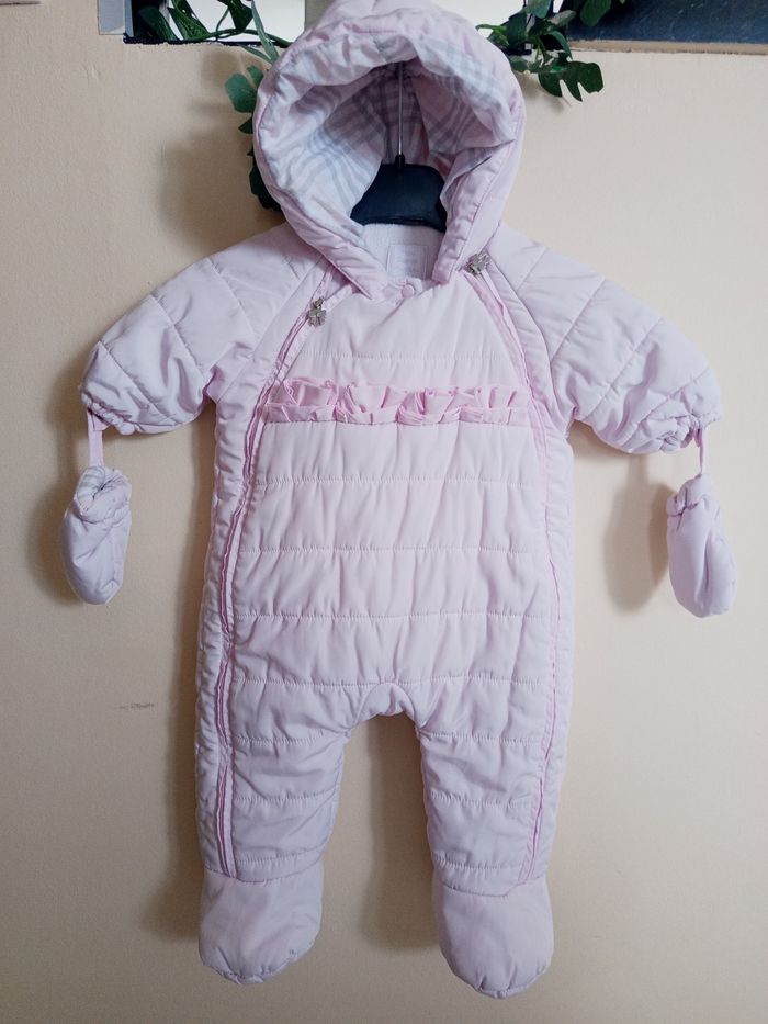 Combinaison pilote rose pâle bébé fille - 6 mois - Très bon état