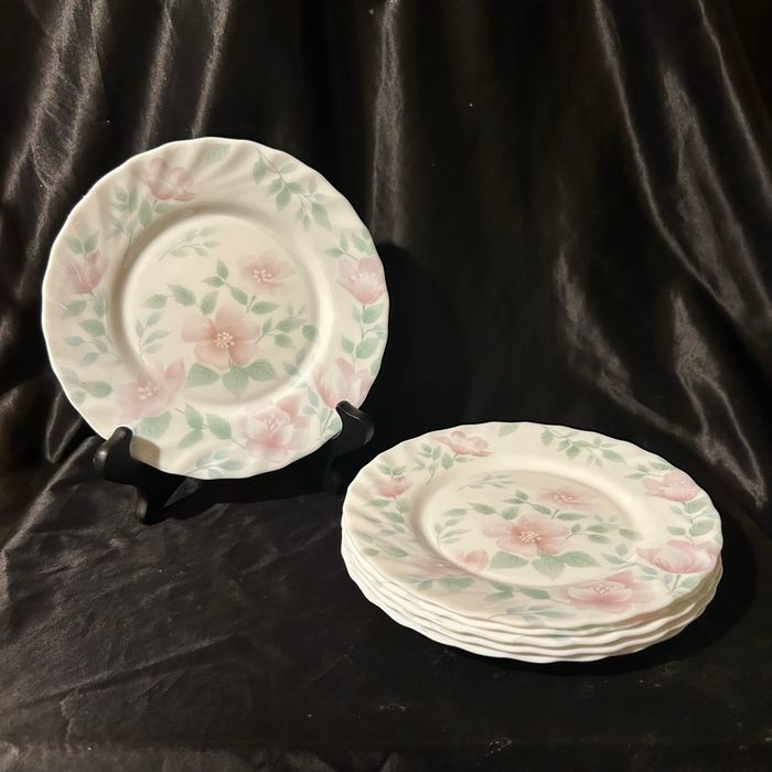 6 assiettes à dessert vintage fleuries Arcopal Floralie - photo numéro 4