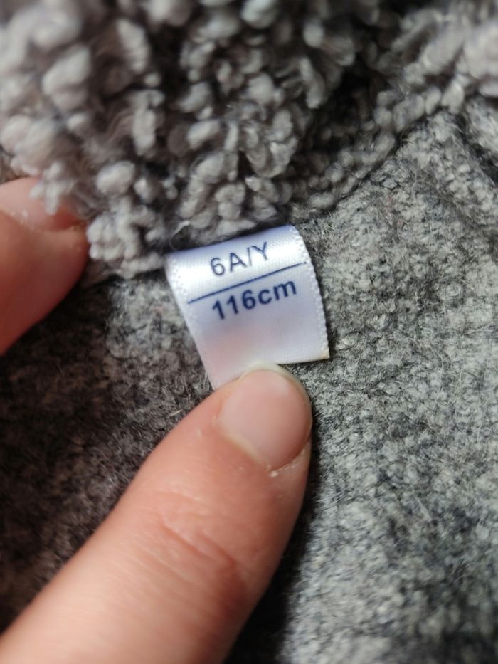 Manteau laine bouillie gris Okaïdi - Taille 6 ans - Très bon état - photo numéro 10