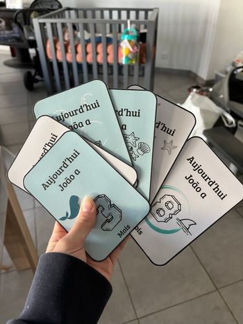 Carte étape bébé thème mer