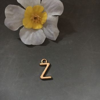 pendentif fantaisie métal doré lettre Z