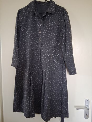 Blouse de cuisine vintage gris et blanc " t- 46_48