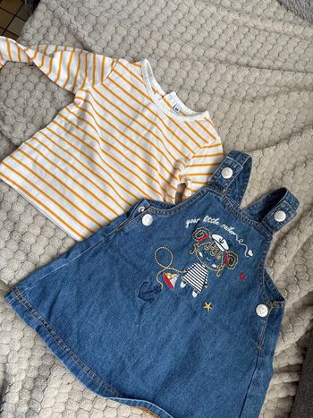 Ensemble salopette & teeshirt manches longues 