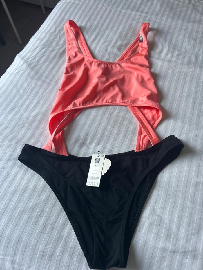Maillot de bain noir et corail M - photo numéro 4