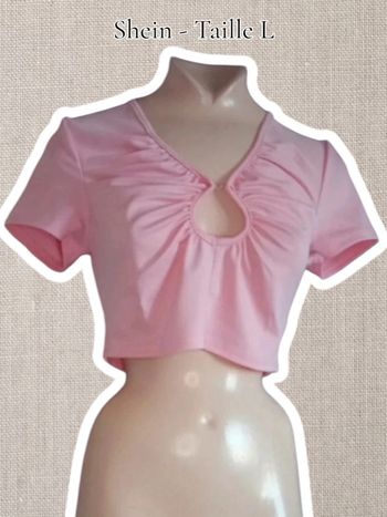 Crop top rose - Shein - Taille L