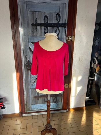 Haut femme manches 3/4 bleue bonheur