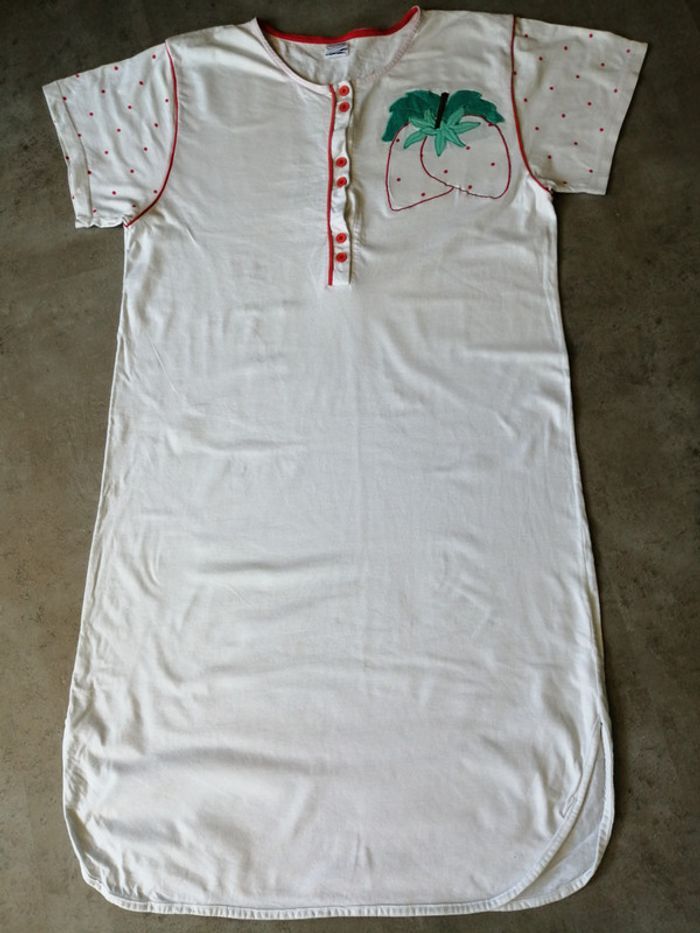 Chemise de nuit coton blanche avec broderies Taille 44 linclalor - photo numéro 1