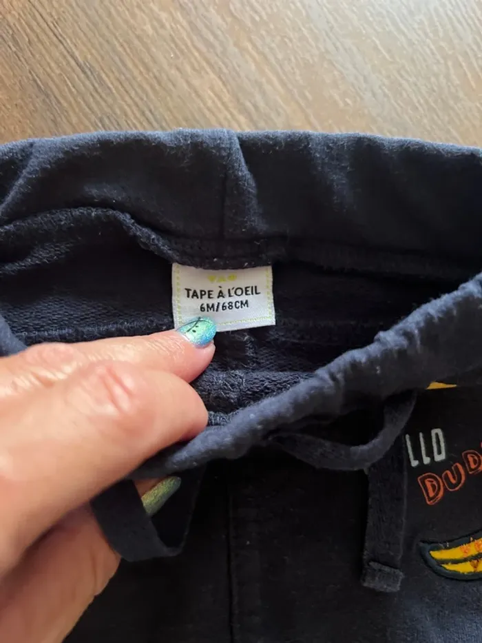 Pantalon tape à l œil 6 mois bleu - photo numéro 4