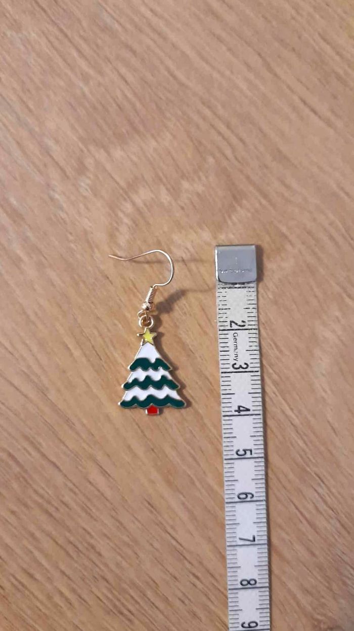 Bijoux Noël | Boucles d’Oreilles neuves Sapin de Noël - photo numéro 3