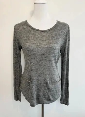 T-shirt Claudie Pierlot en lin longues manches taille 2 soit M parfait état
