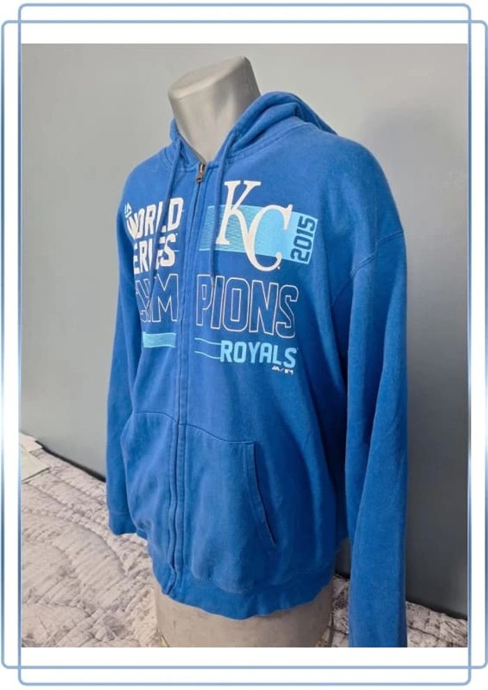 sweat a capuche full zip majestic   / Hoodie / homme bleu - photo numéro 6
