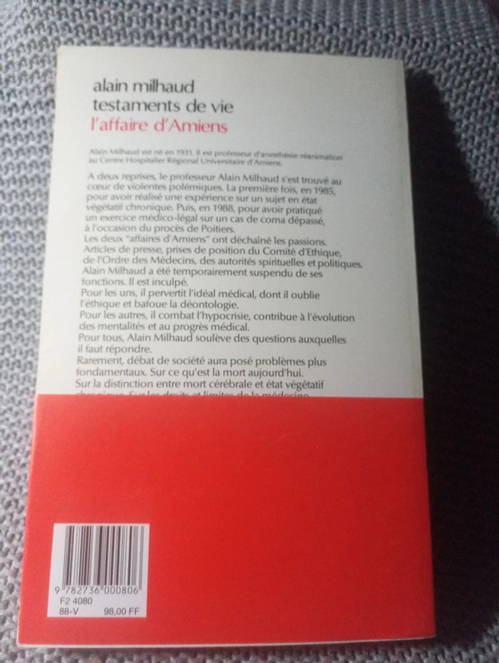 Alain Milhaud 🍀 Testament de vie l'affaire d'Amien - photo numéro 2
