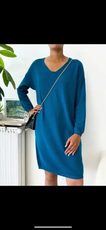 Robe pull bleu canard
