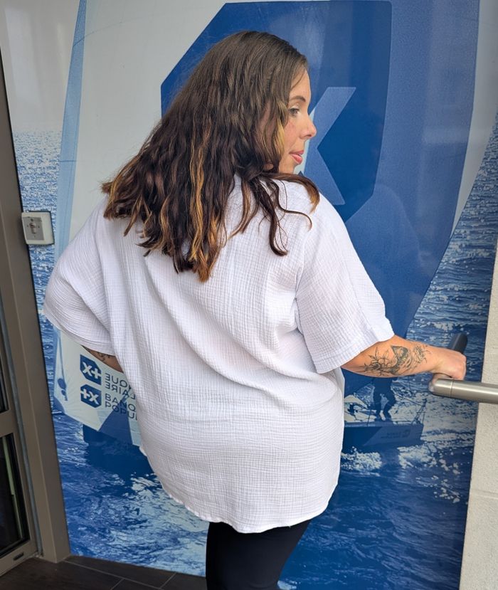 Chemise gaze blanc Palmier bleu marine
TU - photo numéro 4