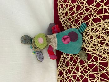 DOUDOU PELUCHE MOULIN ROTY CHIEN LAPIN LES JOLIS PAS BEAUX ROSE ROUGE