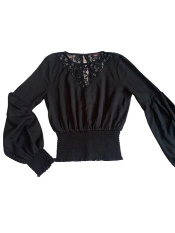 Top court noir dentelle taille xs
