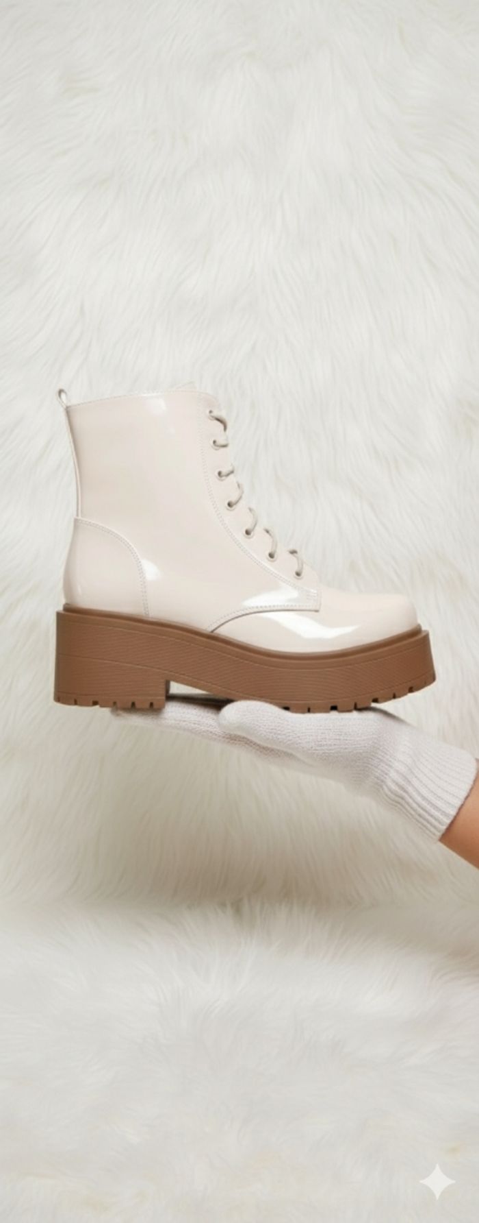 🌹👟stock limité - bottines chunky beige et camel - pointure 40 - photo numéro 2