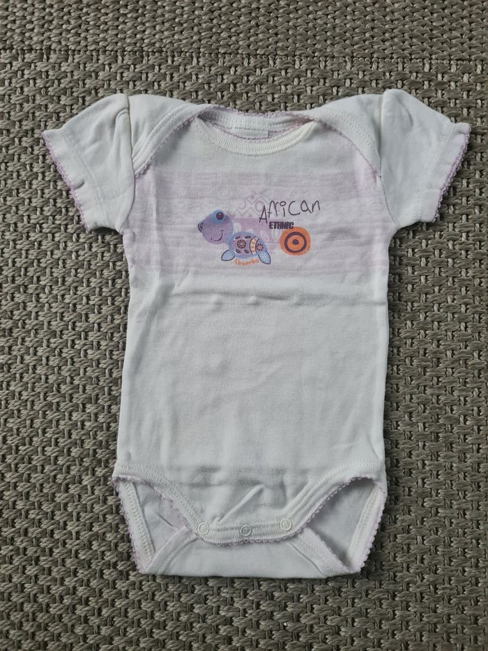 Lot de 2 bodies manches courtes - 3/6mois - photo numéro 2