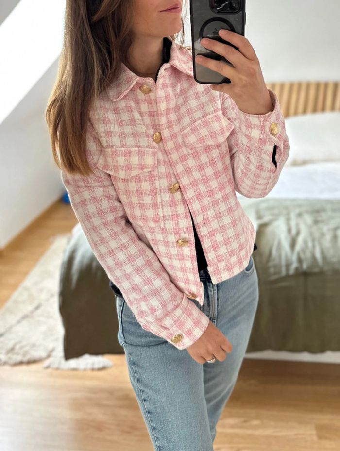 Veste en tweed Zara vichy 🐚 - photo numéro 3