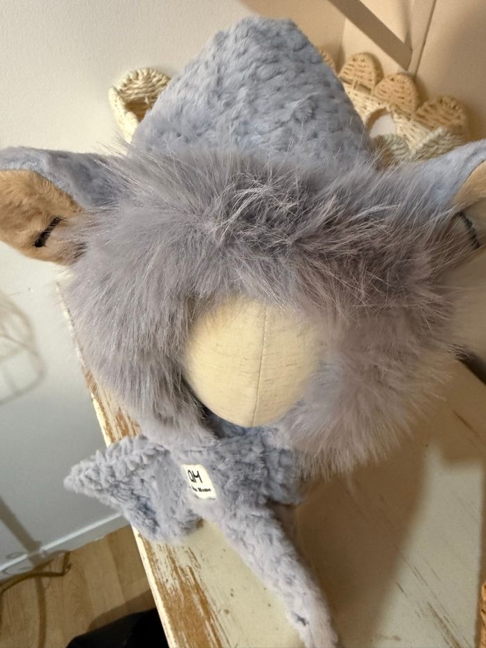 Cagoule imitation fourrure grise avec oreilles de renard – Neuve 🦊❄️ - photo numéro 2