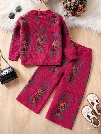 Ensemble gilet pantalon tricot